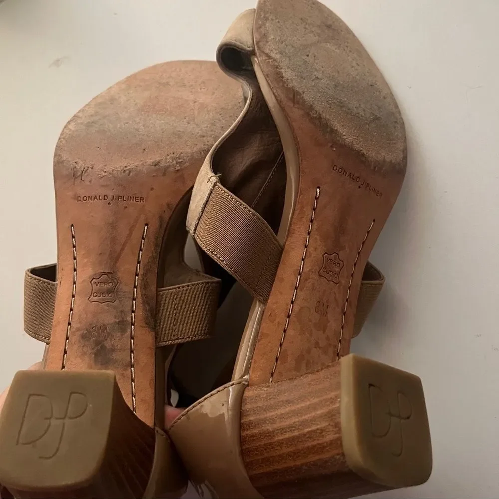 Donald J. Pliner Tan Cutout Block Heel Sandals